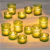 Glasseam Set di 24 portacandele in vetro verde a coste, piccoli portacandele natalizi per soggiorno, portacandele votivi vintage, per centrotavola di nozze e feste