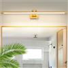 MantoLite LED Lampade da Parete per Quadri,16W 3000K Illuminazione per Interni con testa Girevole e Interruttore, Specchio da Bagno Illuminazioni per Pareti Lampade Lettura Applique (Ottone,90CM)