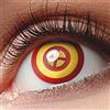 Meralens Lenti a Contatto Colorate Cosplay Arancione Rosso Power 'Chainsaw Man' Lenses - con porta lenti a contatto - ideali per Manga Anime Halloween - Durata 1 Anno - 1 Coppia senza correzione