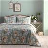 Appletree - Copripiumino Floreale Salvia - Letto Matrimoniale (200 x 200cm) - Colori Reversibili - Morbido 100% Cotone - 200 Fili - 2 Federe - Bordo Tubato - Copripiumino Fiore Bianco in Verde