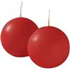 Cereria Di Giorgio - 6 Candele Sfera - Ø 6 cm - Rosso