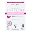 Clairefontaine 976037C Blocco collato sui 4 lati Fontaine Extra Bianco - 15 fogli carta acquerello Extra Bianco 100% Cotone a grana fine - Qualità professionale 10x15cm 300g