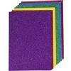 Rayher 67363000 Carta Glitterata, Formato A5, Autoadesiva, 14.8 X 21 cm, 130 G/M2, 6 Colori Assortiti, Mix Colorato, 12 Fogli, Per Lavori Creativi E Hobbistica