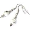 ThurColas Orecchini donna in acciaio inox con perle in giada, turchese ricostituito, howlite e agata (Bianco)