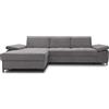 DOMO. collection DOMO Collection Divano angolare Curacao divano letto con anima a molla e bracciolo a forma di L, divano con funzione di sonno, divano, angolo imbottito 297 x 160 x 84 cm (larghezza x profondità x
