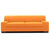 DOMO. collection Norma Divano a 3 posti, Set da 3 Pezzi, Microfibra ingegnerizzato Tessuto Metallo Materiale: Legno, Colore: Arancione, 212x85x74 cm