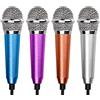 ALFFREUDE 4 Pezzi Mini Microfono Karaoke Mini Microfono Portatile per Telefono in Metallo Cablato per Telefoni Cellulari e Laptop (4 Colori)