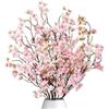 Dremisland 4 Pezzi Fiori Artificiali di Ciliegio Rami Rosa Fiori Finti 100cm Lungo Steli Seta del Faux floreale Piante Fasci Rami Decorazione per Casa Vaso Bouquet da Sposa Partito Tavola