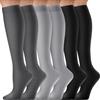 CAMBIVO Calze Compressione Graduata Donna Uomo 6Paia, Gambaletti Compressione 8-15 mmHg, Calze Elastiche a Compressione, Calzini Contenitive per Vene Varicose, Antitrombo, Sport, Corsa, Aereo