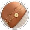 TINGN Idee Regalo per Ragazze Adolescenti - Bracciali Iniziali per Donne, Bracciale da Lettera A-Z Placcato Oro 18 Carati per Ragazze, Bracciale Personalizzato con Monogramma Disco, Idee Regalo di
