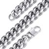 GoldChic JEWELRY Collana uomo acciaio Catena uomo cubana Miami da 14 mm, catena cubana in acciaio inossidabile 316L per uomo e donna, 46cm gioielli hip-hop con confezione regalo