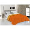 MB HOME ITALY Trapunta Invernale Singola 170x260 cm, Bicolore, Doubleface, Microfibra, Made in Italy - Piumone Imbottitura 300gr Arancio/Giallo