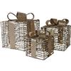 Christmas Decoration Set 3 Pacchi Luminosi Oro