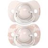 Suavinex 2pz Ciuccio Dreams in Silicone con Tettarella Simmetrica Sx Pro, Confezione Doppia, 0-6 Mesi - Rosa Chiaro