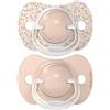 Suavinex 2pz Ciuccio Dreams in Silicone con Tettarella Simmetrica Sx Pro, Confezione Doppia, 6-18 Mesi - Rosa Chiaro