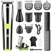 HTC Set da 12 Pezzi: Rasoio Elettrico da Uomo per Barba, Capelli, Corpo, Naso e Orecchio, Tagliacapelli, AT1208