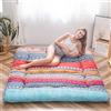 MAXYOYO, Materasso stile Futon, materasso per pavimento stile giapponese, motivo con fiori vintage, letto per ospiti arrotolabile, letto da campeggio portatile, Tatami (Bohemian A, 90 x 190 cm)