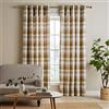 Catherine Lansfield Tende foderate con occhielli, in cotone spazzolato, a quadri, 168 x 228 cm, due pannelli, colore: giallo ocra