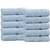 Superior Classic - Set di 10 asciugamani per il viso in cotone egiziano, ultra morbidi, assorbenti, 33 x 33 cm, colore azzurro, 10 pezzi