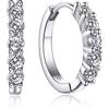 Momentwish Orecchini A Cerchio Donna, 1 Carati/14,2 Mm Moissanite Vera Argento Cerchi Donna Moissanite-Diamante(5 Pietre)