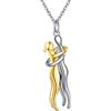 Flyow Collana coppia abbraccio Collana abbraccio in argento sterling 925 Regali di anniversario Per lui e per lei Uomo Donna