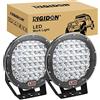 RIGIDON 2 Pcs Faro da Lavoro Led, Nero Rotondo 9 Pollici 23cm 225W Spot Luci di Lavoro a Led, Fari di Profondità, Per Fuoristrada Auto Trattore Escavatore Camion SUV ATV 4x4,12V 24V Impermeabile
