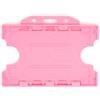 ALG ID Cards® Porta badge rosa doppio lato/doppio lato rigido rosa per badge d'identità per cordino da collo (orizzontale/orizzontale) - Realizzato in Gran Bretagna in plastica riciclata