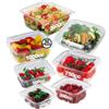 Generic 50 Vaschette per Alimenti Usa e Getta con Coperchio Rettangolari Trasparenti Pet Misura 1000 cc Contenitori OPS con Coperchio Trasparente Vaschette per Alimenti con Chiusura ermetica