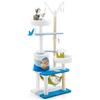 GYMAX Tiragraffi per Gatti, 59 x 49 x 165 cm, in Velluto, Carico 15 kg, Tronco in Sisal (Stile 6)