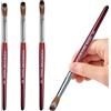 PCAORLEORS Pennello per nail art in acrilico Kolinsky, manico in legno rosso per smalto e pennello per gel Plat per applicazione acrilica
