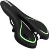 MSDADA Sella Bici Comoda, Sedili per Bicicletta in Memory Foam, Sella Morbida Impermeabile, Biciclette per MTB, City Bike, Spin Bike, Sella Bici da Corsa(Verde)
