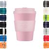 Ecoffee Cup 12oz 350ml Ecoffee Cup Riutilizzabile Eco-Friendly 100% a base vegetale tazza di caffè con coperchio e manica in silicone - Tazza da viaggio senza melamina, Local Fluff