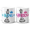 STAMPATEK Tazze di Coppia Lui e Lei Idee Regalo San Valentino, King e Queen, Re e Regina, Regalo per Sposi, Fidanzati, Innamorati, Colazione