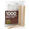 Baciato Caffè 1000 Palette Lunghe per Caffè e Cappuccino Monouso in Legno di Betulla da 11cm, Imbustate Singolarmente, Biodegradabili e Compostabili, Resistenti al Calore per Mescolare Caffè e Bevande