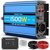 JARXIOKE 1500W/3000W Inverter 12v 220v Onda Pura Invertitore di Potenza 12v 220V/230V Trasformatore di Potenza Convertitore - Telecomando & USB & EU Presa per Auto Camper Barca