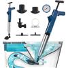 Aisny Stantuffo per WC Pulitore per Tubi, ad Aria Compressa ad Alta Pressione con Barometro 5 Adattatore in Gomma Sbloccatore di Scarico Macchina per la Pulizia dei Tubi per Bagno Cucina WC