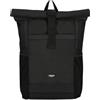 Larkson Zaino Roll Top Uomo Donna Nero - No 2 - Zainetto per Lavoro, Viaggio, Università - Porta Pc 16 Pollici - Materiale Sostenibile - Impermeabile