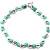 Spadarella Gioielli Spadarella spadino bracciale con pepite in argento 925 di diametro 6 mm e cotone nautico turchese.Fatto a mano.Unisex.Lunghezza 17cm.