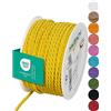 Halbach Seidenbänder Cordoncino di alta qualità (giallo), larghezza 4 mm, lunghezza 25 m, prodotto in Germania e certificato Öko-Tex, cordoncino in raso lucido in acetato