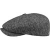 LIERYS Coppola Carlsen Wool Herringbone Uomo - Made in The EU Cappellino Lana Cappello Piatto con Visiera, Fodera Inverno Autunno/Inverno - 57 cm Antracite