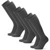DANISH ENDURANCE Calze di Contenimento in Cotone Biologico 14-18 Mmhg, Lavoro, Sport, Recupero, Uomo e Donna, 3 Paia, Grigio, 39-42