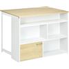 HOMCOM Tavolo da Bar Moderno in MDF per 2 Persone con 4 Ripiani Aperti e Armadietto, 116x79.5x91 cm|Aosom