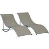 Outsunny Set 2 Sdraio da Giardino Pieghevoli, Lettino Prendisole in Alluminio e Textilene, 61x165x63cm|Aosom