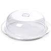 Omada Design Tortiera, Porta Dolci con Vassoio da 25 cm, in Plastica Infrangibile, Made in Italy, Lavabile in Lavastoviglie, Linea Globo, Trasparente