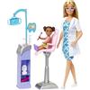 Barbie Carriere - Playset Barbie Dentista, bambola dottoressa bionda e piccola paziente, postazione e strumenti da dentista e tanti accessori, giocattolo per bambini, 3+ anni, HKT69