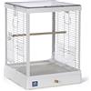 Prevue Pet Products - Gabbia per uccelli in vetro trasparente per piccoli uccelli, cornice bianca