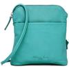 Hudson & James Borsa a tracolla da donna in vera pelle per tutti i giorni, a tracolla, per iPad, Turchese, M