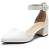 DREAM PAIRS Donna Scarpe con Tacco Largo Classici e Punta a Punta Décolleté con Cinturino alla Caviglia,Size 39,Argento Glitter,SDPU2438W-E