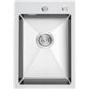 KINKIBOS Lavello da cucina in acciaio inox 304, 35 x 50 cm, piccolo lavello da incasso con foro per rubinetto e troppopieno (senza sifone), lavello da cucina 1 bacino rettangolare, lavello da cucina