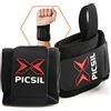 PICSIL Polsiere per Allenamento Funzionale, Robusto Supporto per il Polso e Passante da Pollice, Fascia Flessibile Elasticizzato, Ideale per Sollevamento Pesi, Boxe, Allenamento Workout, Nero